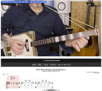 Lecteur de tablatures interactif Cigar Box Guitar